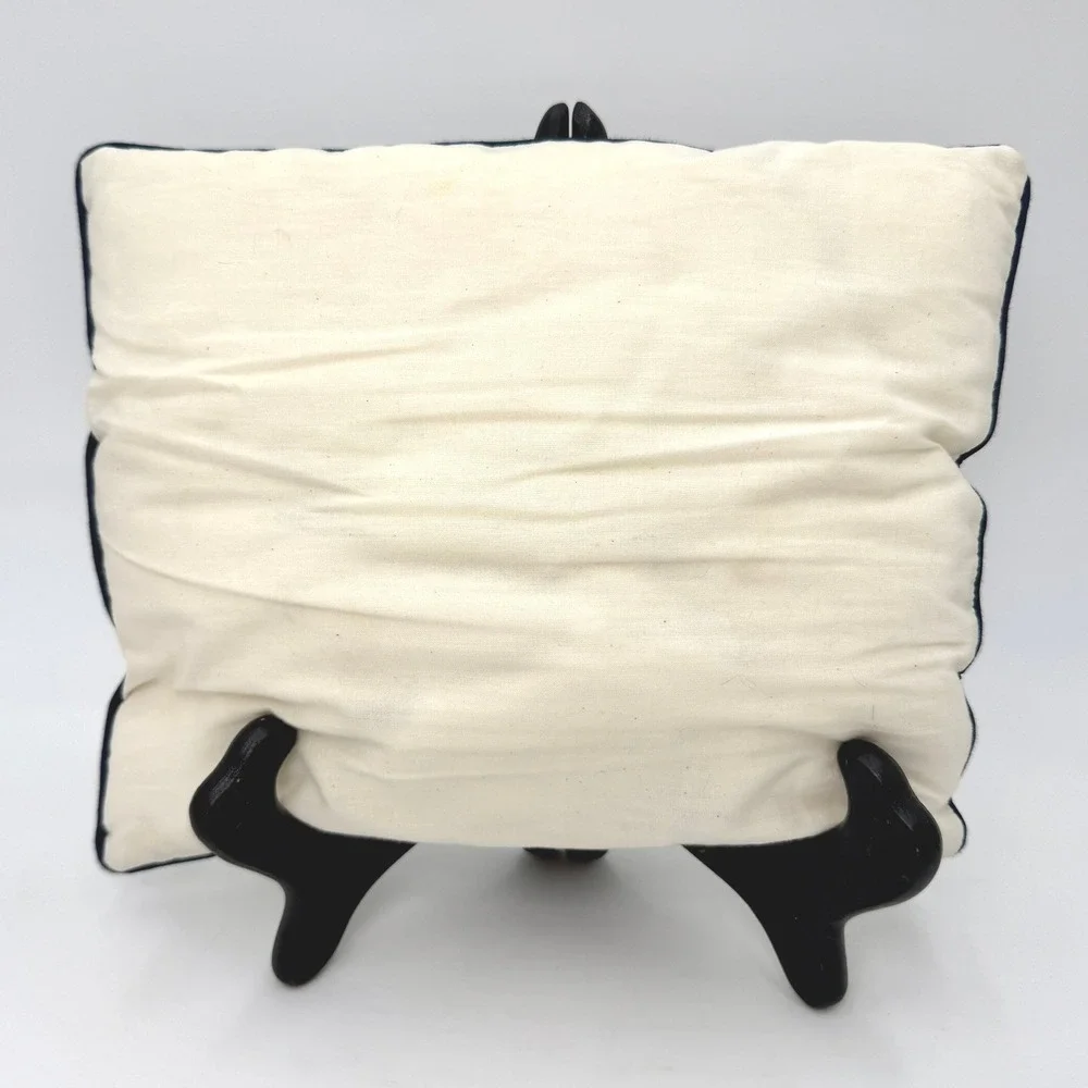 Vintage‎ Cat Fishbowl Butterfly Decorative Accent Pillow Cream
